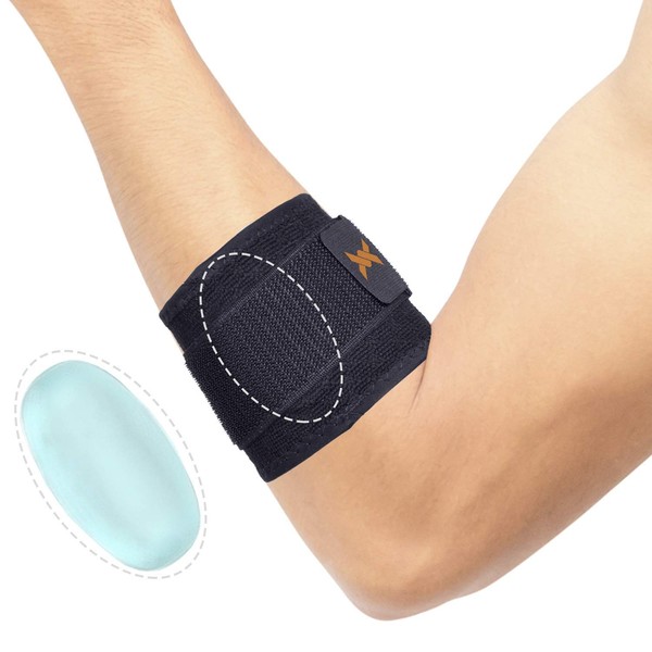Thx4COPPER Forearm Bandage Adjustable Compression Stability Orthosis, Elbow Bandages with Pad, for Thrower's Elbow, Tennis and Golfer, for Pain Relief Muscle, Elbow Support