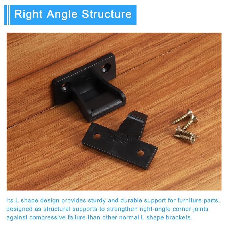 uxcell 5 PCS Plastic Fitting Furniture Panel, Joint Bracket, Push-On