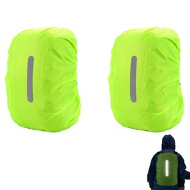 ARROMI Pack of 2 Backpack Rain Cover (30-40L), Waterproof Backpack Rain Cover, Rain Cover Backpack, Rain Cover for Hiking, Camping, Cycling (Fluorescent Green)