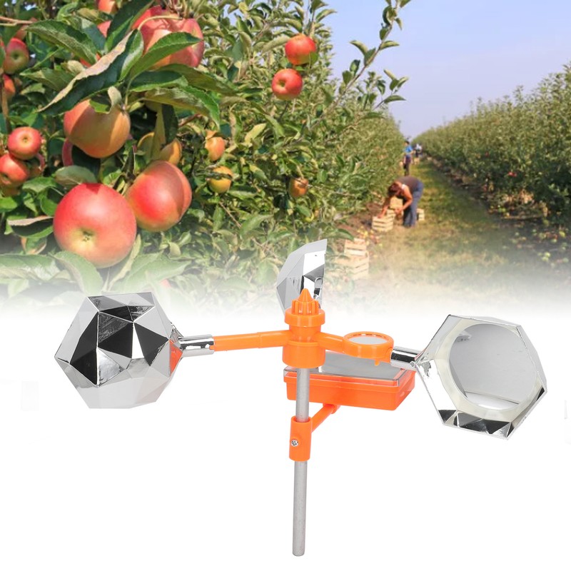 White Solar Sound Light Bird Repeller 360° Rotating Solar Bird