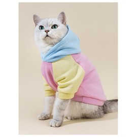 QWINEE Basic Dog Hoodie, Dog Warm Jacket, Cat Apparel, Dog Shirt, Dog Clothes for Puppy Kitten Small Medium Dogs Cats Pink X-Small