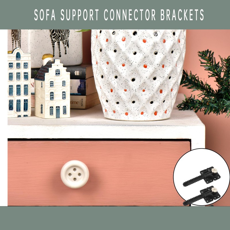 6PCS Sofa Support Connector Brackets - Invisible Interlocking Sofa Connector