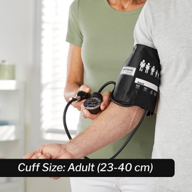 McKesson Aneroid Sphygmomanometer – Manual Blood Pressure Cuff Monitor with Carrying Case, Cuff 23-40 cm, Black, 2 Count