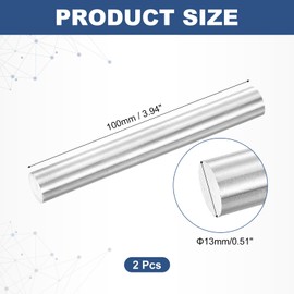 sourcing map 2Pcs Round Steel Rods, 13mm x 100mm SKD11 Steel Solid Lathe Bar Stock Tool for Shaft Gear Drill Lathes Boring Machine