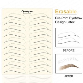 Semi-permanent Practice Rubber Sheet 1mm Thickness Erasable Pre-Print Eyebrow Design Silicone Pad for Tattoo Permanent Makeup Feathering Brows Ombre Practice (3PCS)