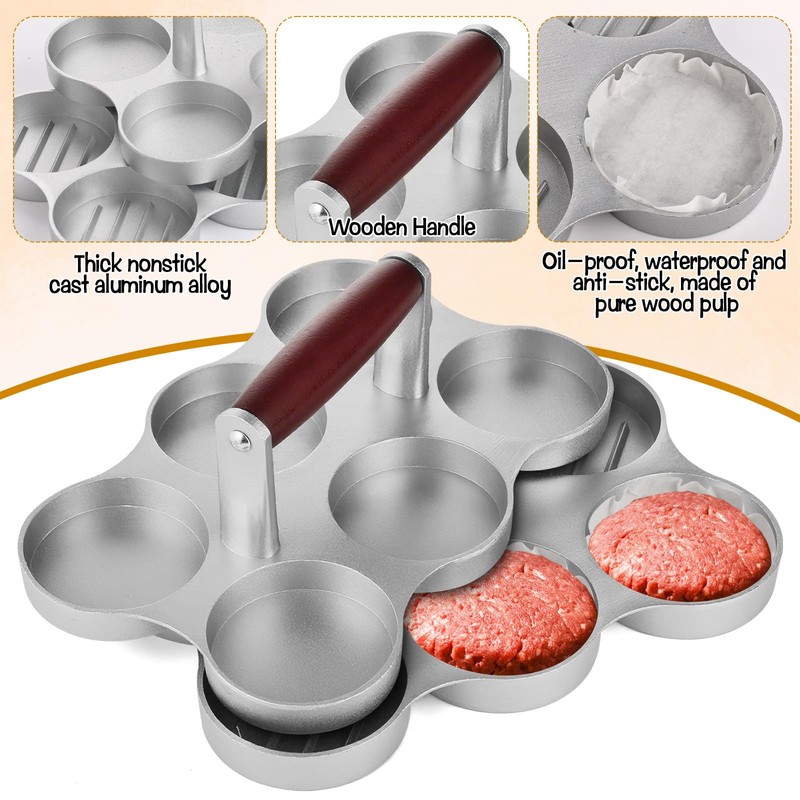 CODOHI Mini Burger Press Small Meat Patty Maker with 300