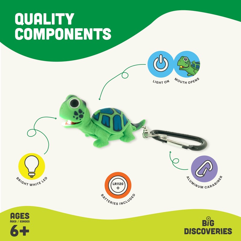 Sun Company Wildlight Animal Caribina Flashlight | Mini Animal Keychain