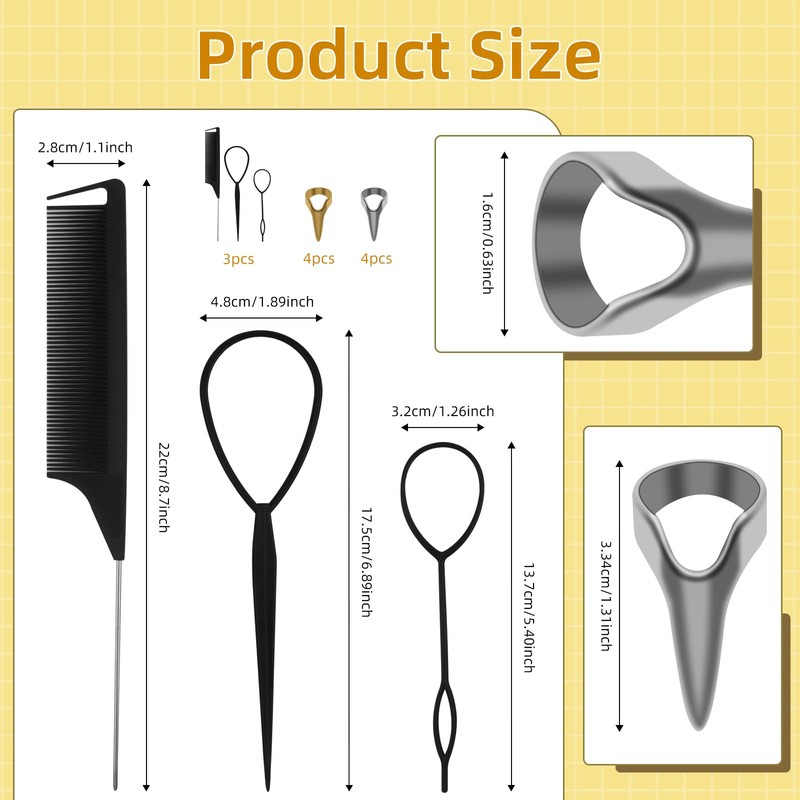 11 Piece Hair Braiding Tool Set with 8 Metal Hair