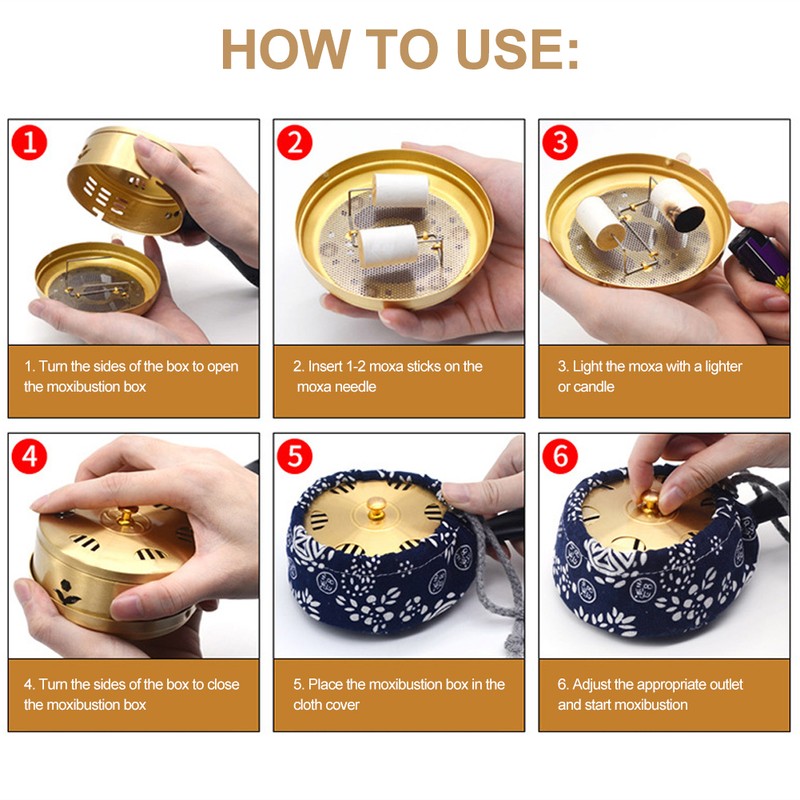 Handheld Adjustable Moxibustion Box Clearing Damp Copper Moxa Therapy Device