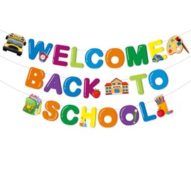 Banner de bienvenida de vuelta a la escuela en espiral