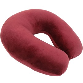 Wolf Essentials Adult Cozy Soft Microfiber Neck Pillow, Compact, Perfect for Plane or Car Travel, Burgundy