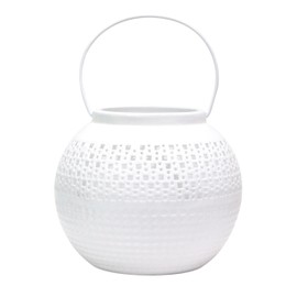 Oriental Lantern, Oriental Bamika, 20 cm, White, Large, Oriental Vintage Tea Light Holder, Moroccan Lantern Made of Metal as Easter Decoration