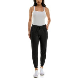 Zac & Rachel Women's Pull On Jogger Pant with Tie Front and Side Pockets, Black, X-Large