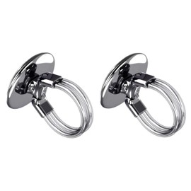 Orco 2 Pack Cell Phone Finger Ring Holder, 3 in 1 Universal Phone Ring Kickstand Anti-Slip Car Vent Mount Phone Finger Grip Holder for all Smartphones and Tablets (Bright Gun)