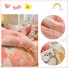 CinYana Pink Floral Duvet Cover Set Queen Fluffy Bedding Set