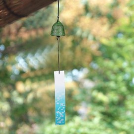 Japanese Wind Chime, Iwachu Cast Iron Lucky Wind Bell, Feng Shui Bell, Temple Garden, Farmhouse, Roof Eaves, Wind Bell, Memorial Wind Chime, Green Garden Wind Chimes Hanging
