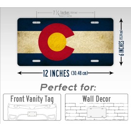 SignsAndTagsOnline Americana Colorado State Flag License Plate Vintage Replica Antique Auto Tag Co.