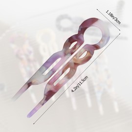 4PCS U-Shaped French Hair Pins for Women - Acetate Hair Clips for Thick, Thin, Fine Hair - Decorative Bun Styling Barrettes in Black & Blonde(E)