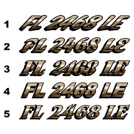 cbcdecals - Custom jet Ski Boat Registration Numbers "Gold Horizon" (Set Of Two) Marine PWC Vinyl Decals Sticker