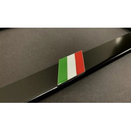 LICENSE PLATE FRAME 1x ITALIAN FLAG 3D Emblem Badge BLACK Stainless License Plate Frame RUST FREE