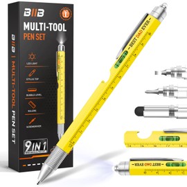 BIIB Gifts for Men, 9 in 1 Multitool Pen Stocking Stuffers for Adults Men, Birthday Gifts for Men Dad, Mens Gifts for Dad Him Husband Grandpa, White Elephant Gifts for Adults, Tools Gadgets for Men