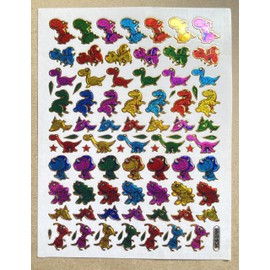 Dinosaur Jurassic Dinosaurs Coloured Stickers 80 Pieces 1 Sheet 135 mm x 100 mm Sticker Craft Party Metallic Look
