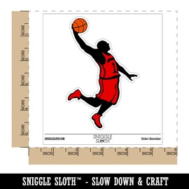 Basketball Player Slam Dunk Sports Waterproof Vinyl Phone Tablet Laptop Water Bottle Car Window Bumper Decal Sticker Set - 5 Pack - Gloss Finish - 5.0"