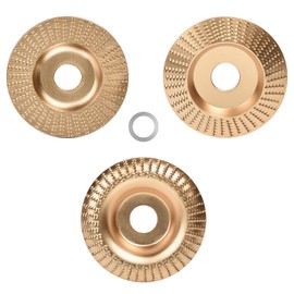 Wood Grinding Wheel, 3PCS Angle Grinder Wood Carving Disc with 22.23mm Arbor Tungsten Carbide Wood Sanding Carving Tool Angle Grinder Abrasive Disc for Shaping & Polishing