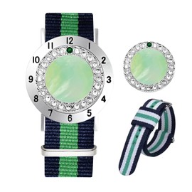 E TRUEE Golf Ball Marker with Golf Stroke Counter Bracelet, Pearl and Crystal Ball Marker, Golf Accessories for Women, Golf Gifts for Women