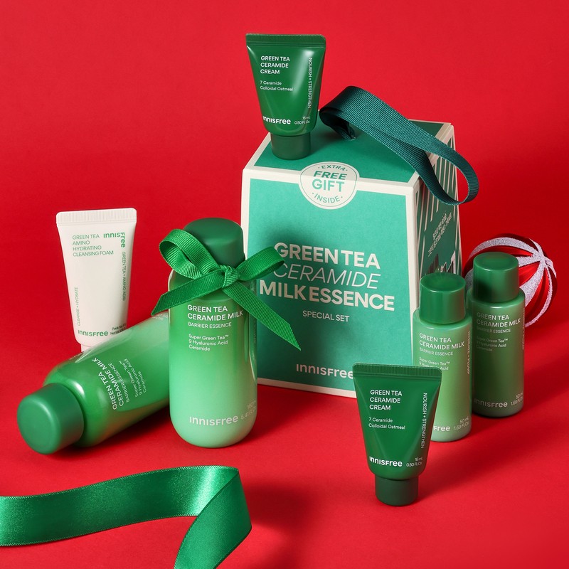 Innisfree [이니스프리][아모레몰ONLY] 그린티 밀크 에센스 160ml 더블 기획세트 [Innisfree][AmoreMall ONLY]