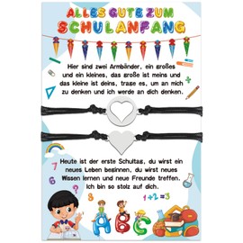 Lemicin Bracelet School Child First Day of School Gifts – Mother Child Bracelet First Day of School, First Day of School Card, Metal