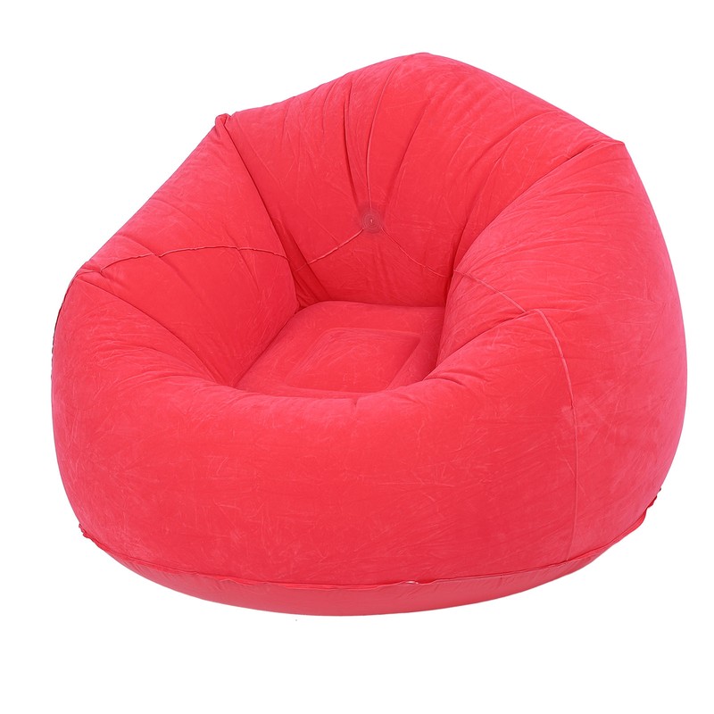 Inflatable Lounge Chair Flocking PVC Portable Folding Blow Up Sofa