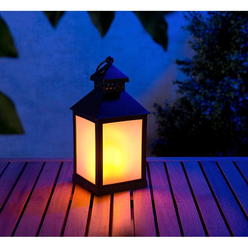 Lunartec Garden Lantern: LED Lantern with Realistic Flame Play and