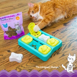 Catstages by Nina Ottosson Purrfect Bitez Natural Crunchy Cat Treats for Puzzles, Toys, and More, Real Chicken Flavor
