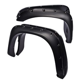 PIT66 Fender Flares, Compatible with 2002-2008 Dodge Ram 1500/2003-2009 Ram 2500 3500 (Fits Fleetside, NOT Fits Dually/Hemi Engine), Paintable Smooth Matte Pocket Riveted Style Wheel Flares, 4 Pcs