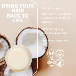 Limoux Cosmetics Solid Conditioner Bar for damaged/color treated hair - Moisturizing, brightening and strengthening -2.65 oz- Paraben Free, Cruelty free, Vegan, Eco Friendly, Zero waste, 75 uses