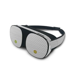 MightySkins Carbon Fiber Skin Compatible with HTC Vive Flow - Cold Steel | Protective, Durable Textured Carbon Fiber Finish | Easy to Apply