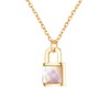MENDOZZA Lock Necklace Women's Necklace Mother of Pearl Stainless Steel