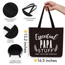 Ajgvf Papa Gifts Totebag for men Father Totebag Boss Gifts for men Beach Bag Canvas Makeup Bag Grocery Bags Reusable Shopping Bags for Grandpa Grandfather Papa Dad Retirement father Day