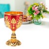 Gold Chalice 4 Inch High Zinc Alloy Retro Embossed Flower