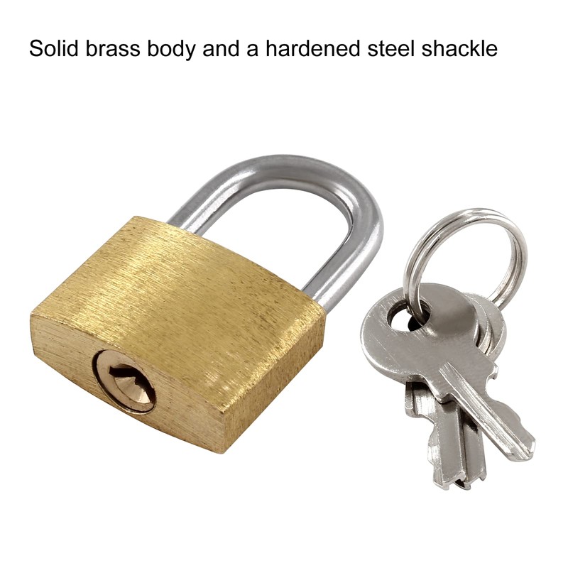 Litoexpe 6 Pieces Mini Locks with Keys, Small Solid Brass