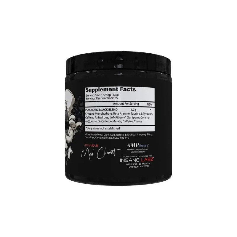 Psychotic Black Insane Labz 35 Servs Sabor Blue Raspberry