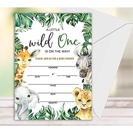 Geuro Baby Shower Invitations, Floral Fill In Invites Cards wih Envelopes, Baby in bloom, Set of 25.