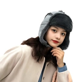 Winter Trapper Hat for Women Trapper Trooper Hat Ushanka Hat Womens Winter Cap Windproof Earflap Hunting Trapper Hat Russian Winter Hat Earflap Hats for Women Ski Snow Hats Faux Fur Hat with Ears