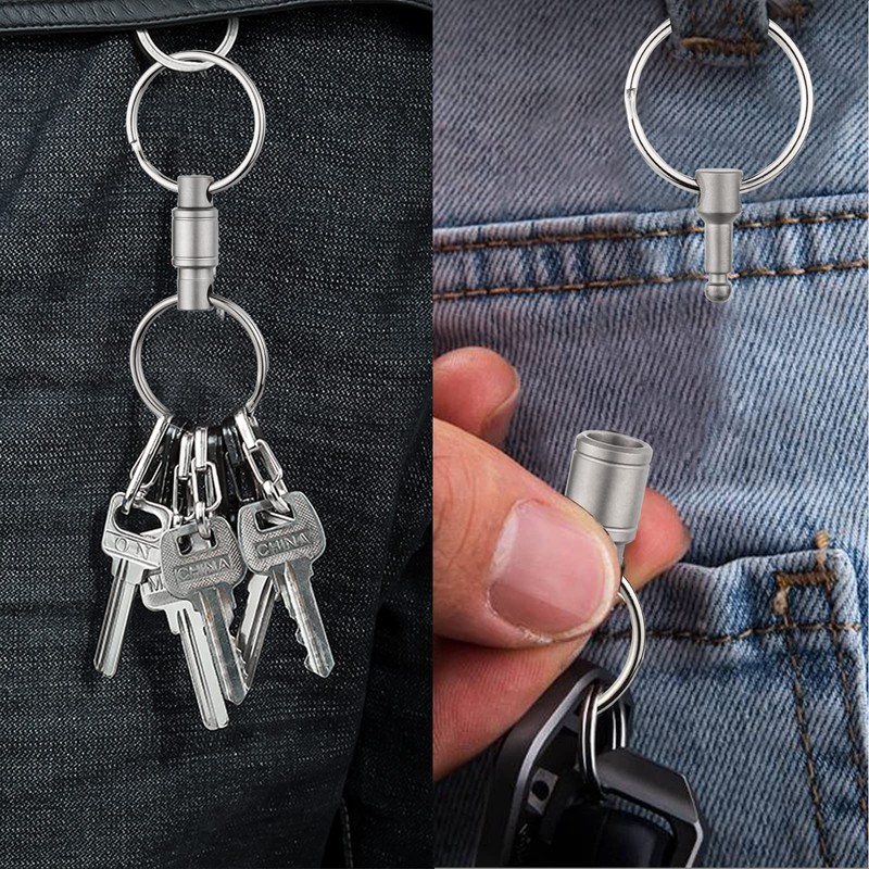 Titanium Quick Release Keychain, Detachable Key Ring Heavy Duty Swivel