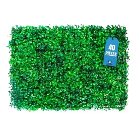 ShopMall Muro Verde Follaje Artificial Sintético 40 Pzs