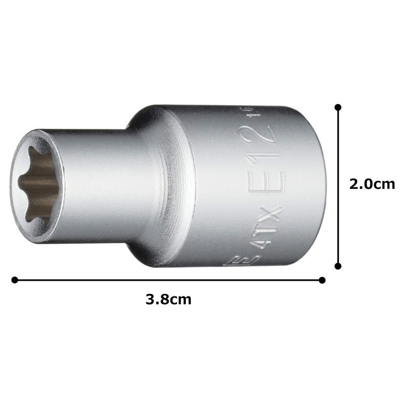 Tone HP4TX-E12 E-Type Torx Socket, 0.5 inch (12.7 mm) Drive