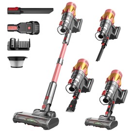 SPZTJK Cordless Vacuum Cleaner, 550W 65Kpa 40Mins Vacuum Cleaners for Home, LED Screen Stick Vacuum Cleaners, Anti-Tangle 1.2L Dust Cup, 4 in 1 Lightweight Vacuum for Hardwood Floor Carpet Pet Hair