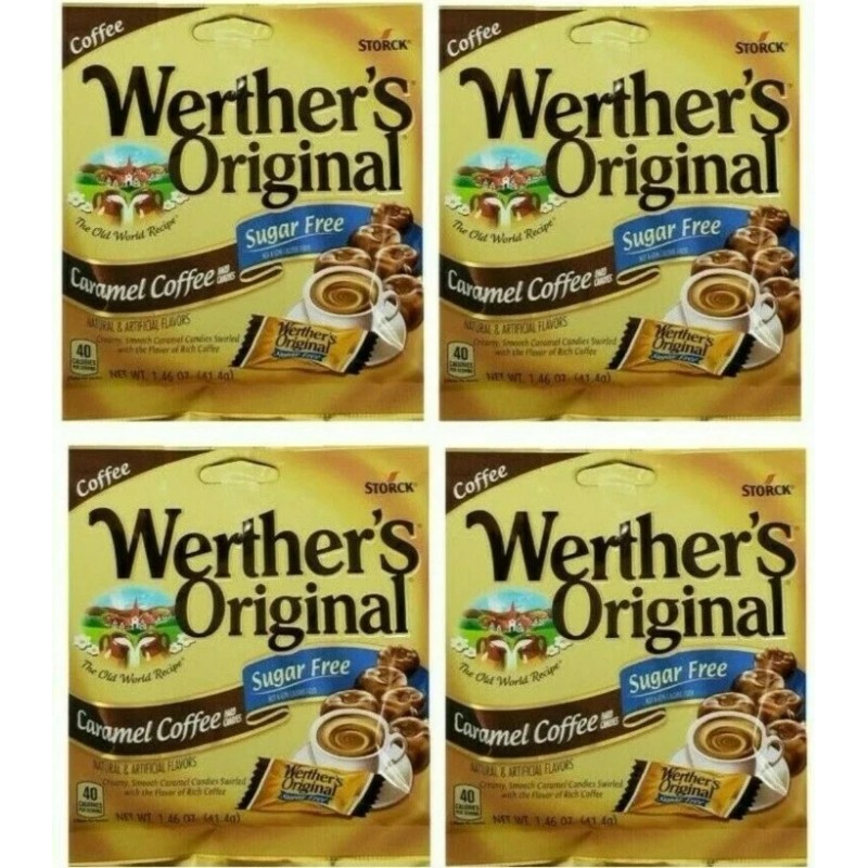Werther'sOriginal 12X Werther's Original SUGAR FREE Candy Caramel Coffee 1.46