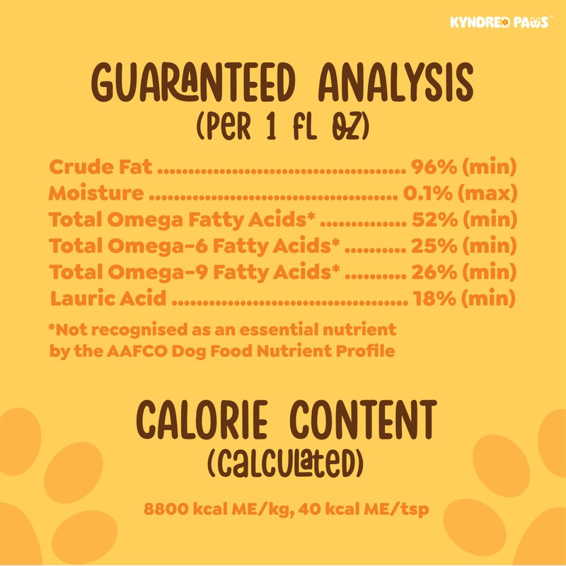 Kyndred Paws Omega Glow Oil, Supplements for Dogs, Skin, Coat
